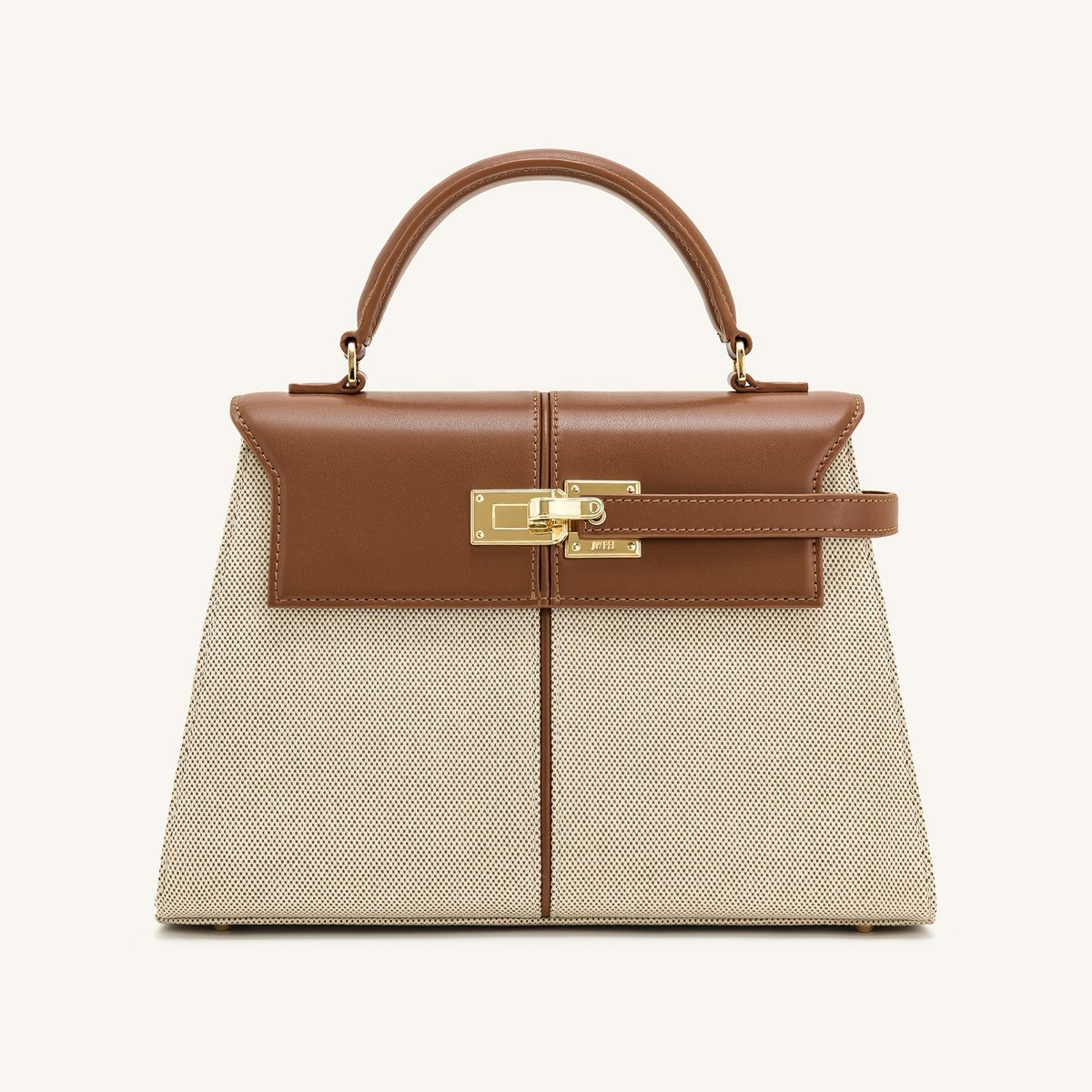 Elise Large Top Handle Bag - Brown Canvas