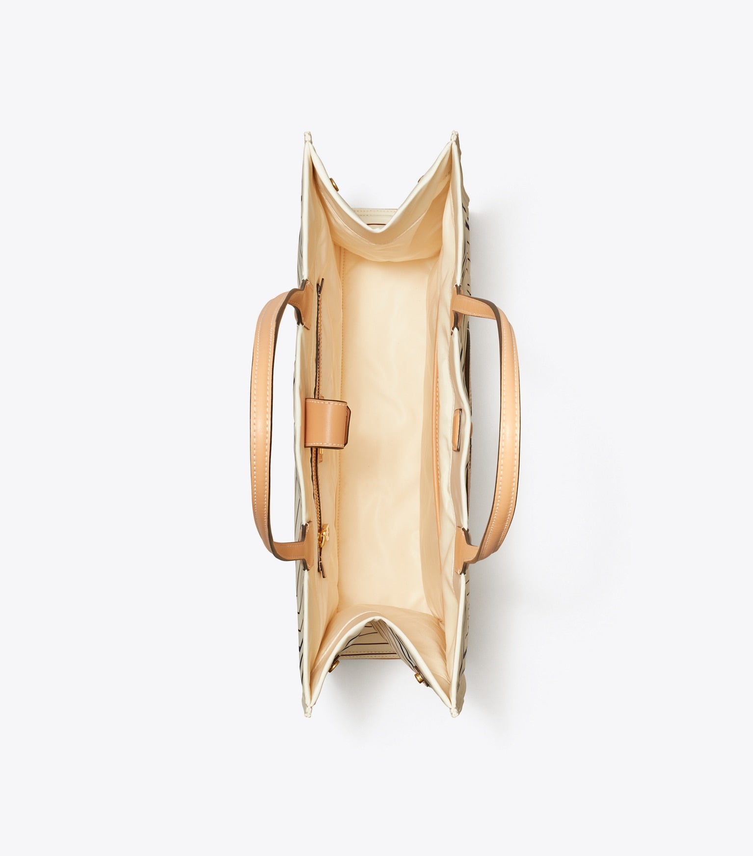 Tory Burch ELLA TOTE BAG BOX STRIPE/NATURAL VACHETTA - Bags | Shop From The Mirage