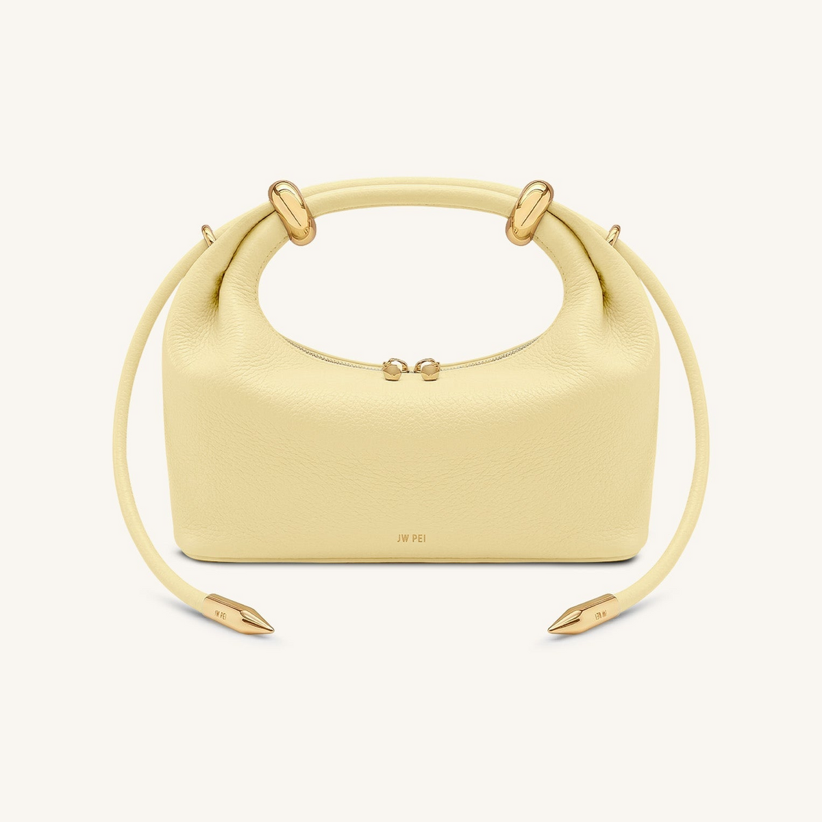 Ellie Metal Ring Embellished Top Handle Bag - Lemon Yellow
