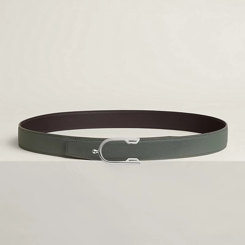 Eperon belt buckle & Reversible leather strap 32 mm