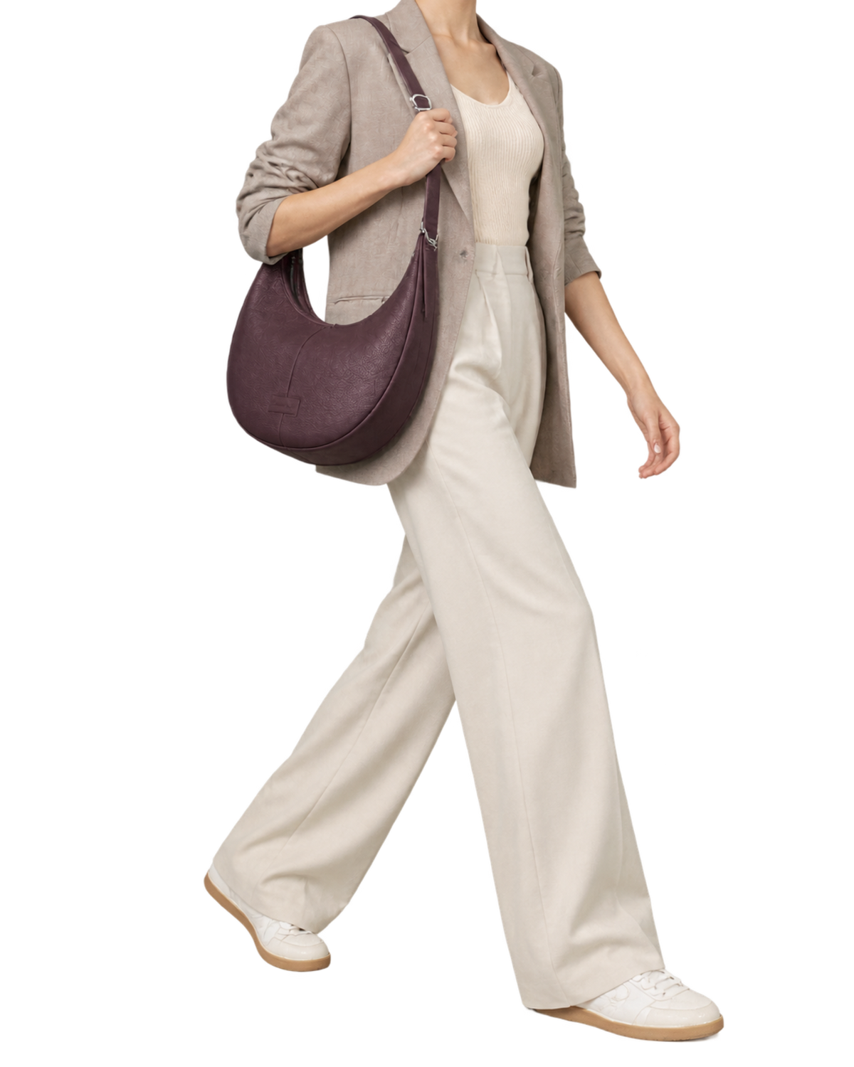Essential L Crossbody bag Eggplant - Leather