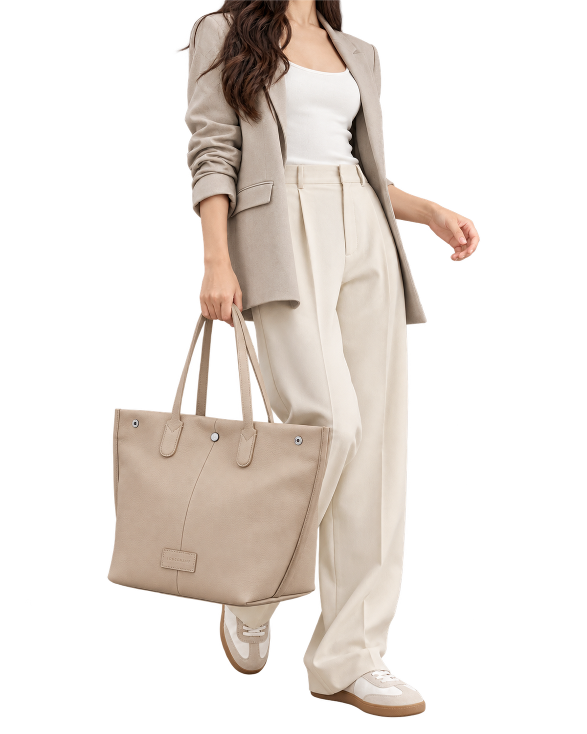 Essential L Tote bag Clay - Leather