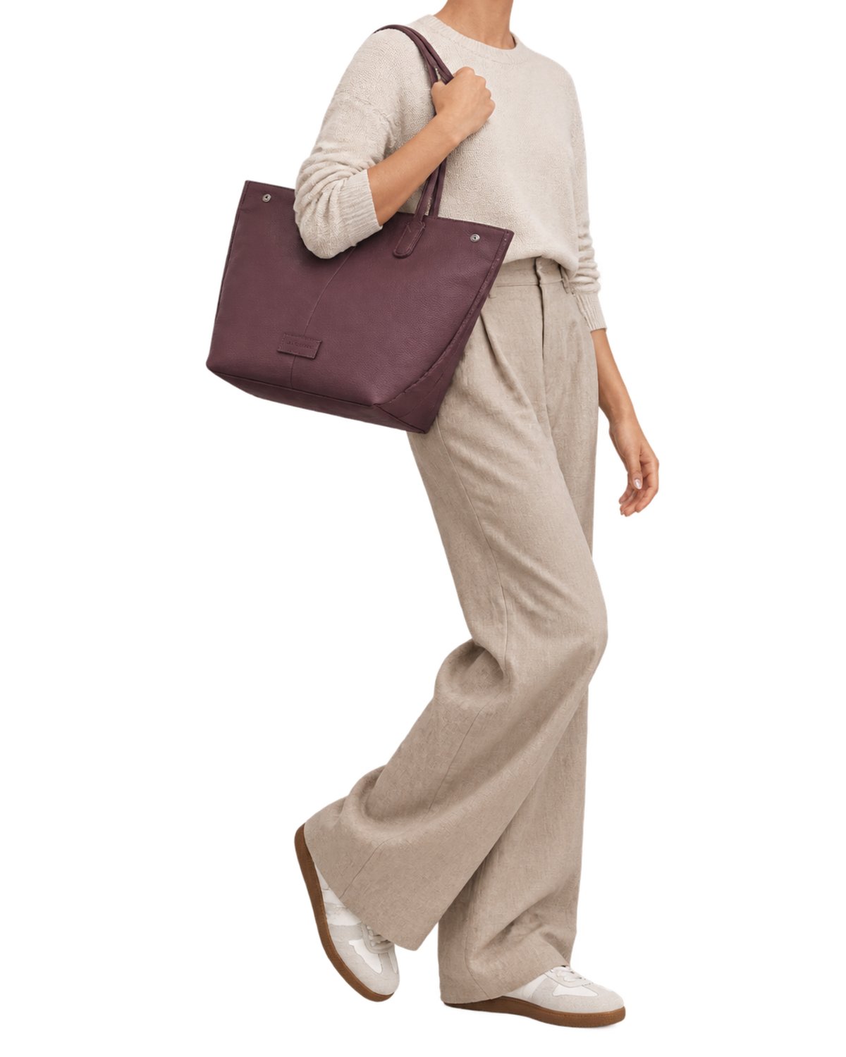 Essential L Tote bag Eggplant - Leather
