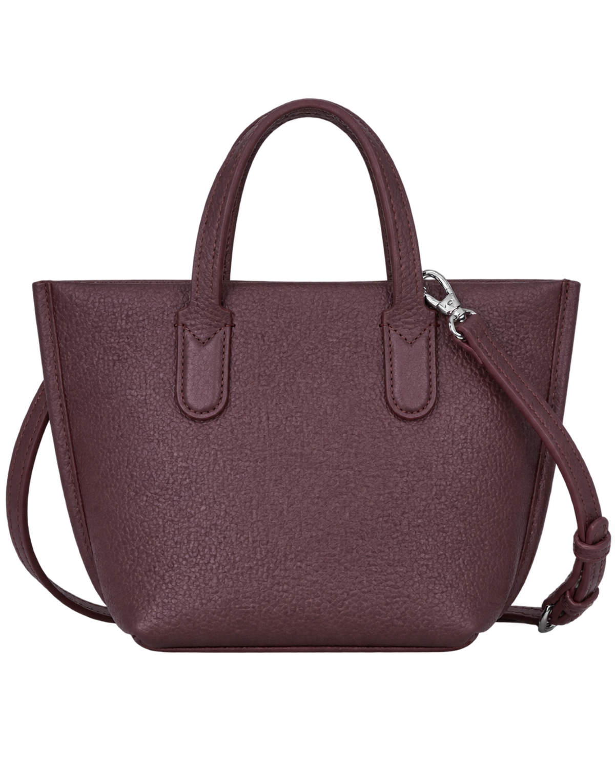 Essential XS Handbag Eggplant - Leather