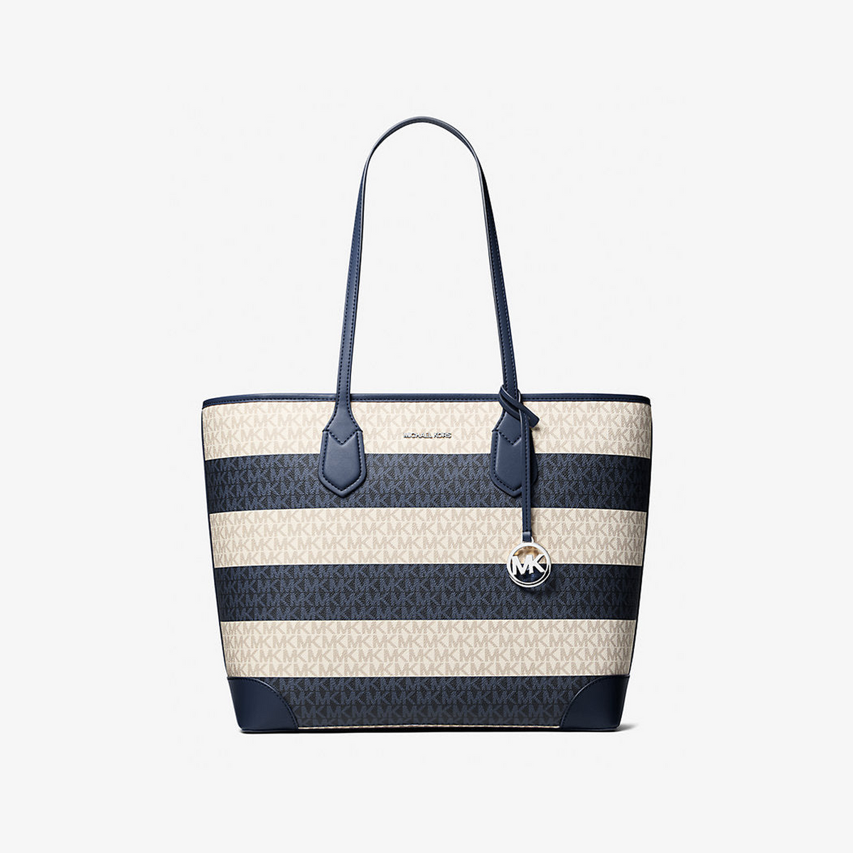 Eva Large Striped Signature Logo Tote Bag
