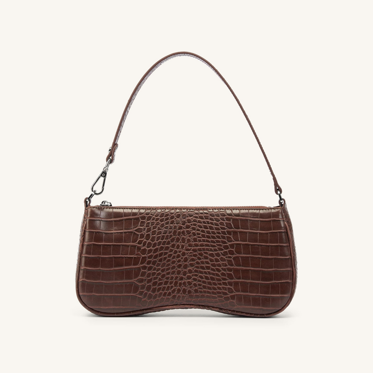 Eva Shoulder Handbag - Brown Croc