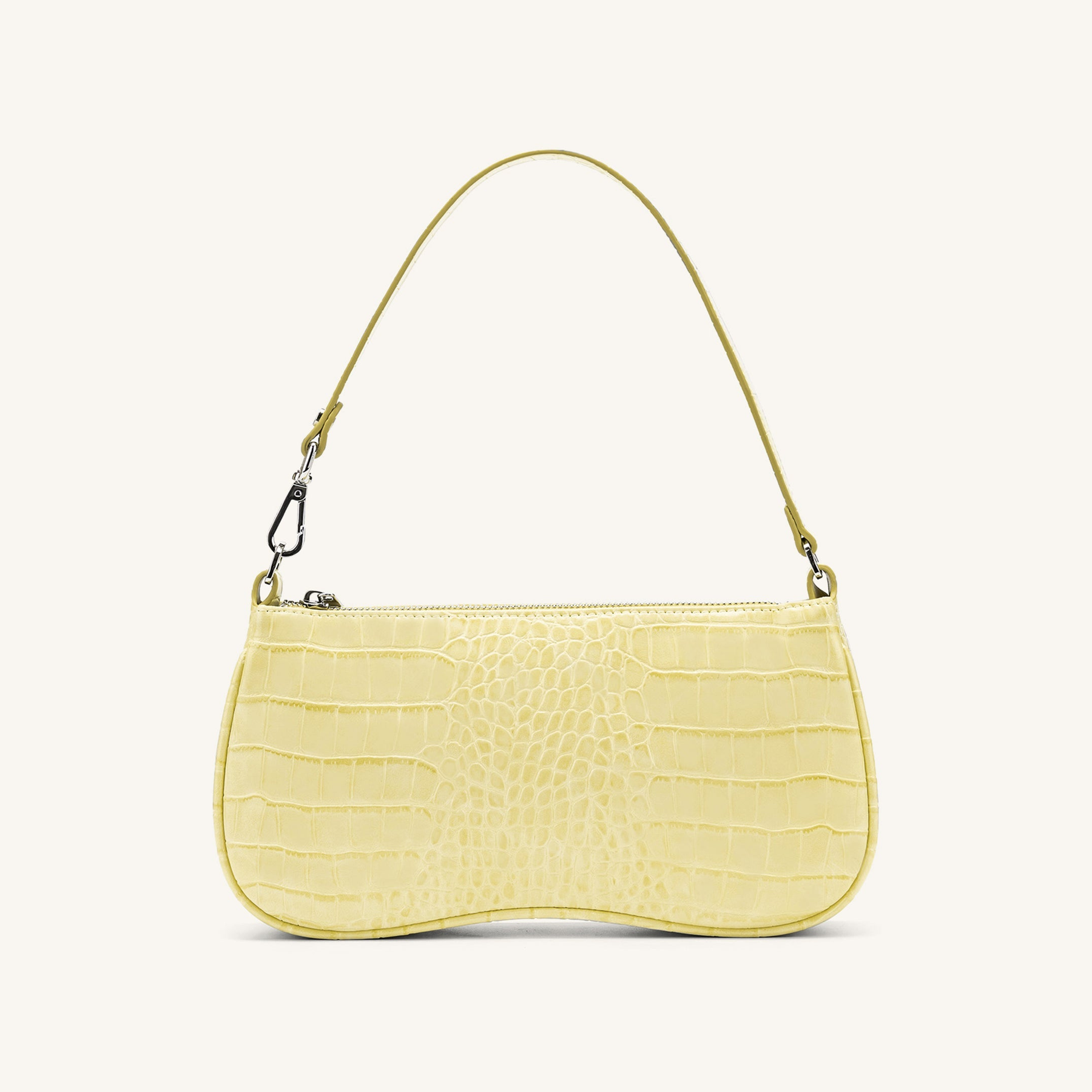 Eva Shoulder Handbag - Light Yellow Croc