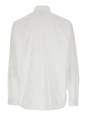 Fendi White Shirt with Classic Collar and Logo Embroidery on the Front in Cotton Man
