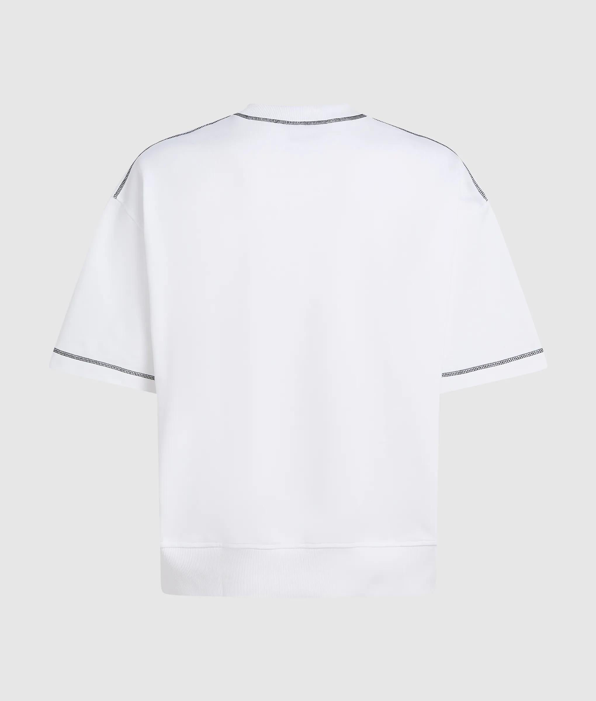 Short-sleeved contrast stitch sweatshirt