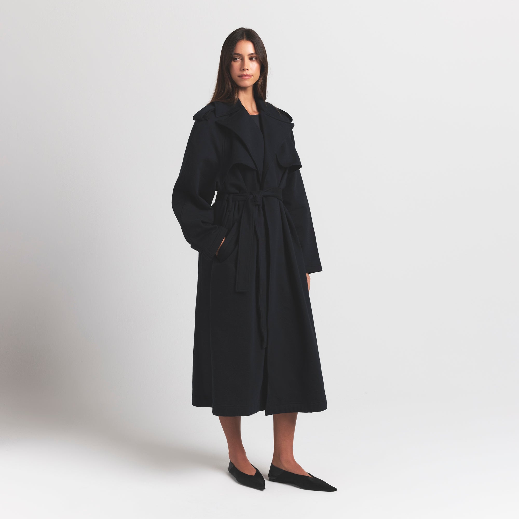Boyfriend Fleece Oversized Trench Coat