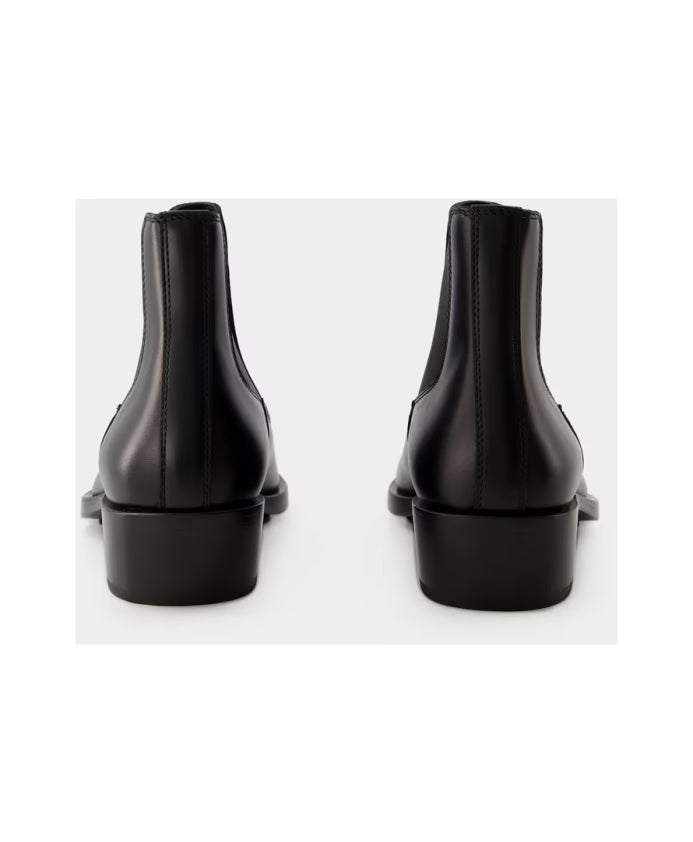 Alexander McQueen Black/Silver Leather Chelsea Boots