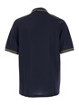 Fendi Blue Polo with All-Over Tone-on-Tone FF Motif and Fendi Club Patch on the Front in Tech Fabric Man
