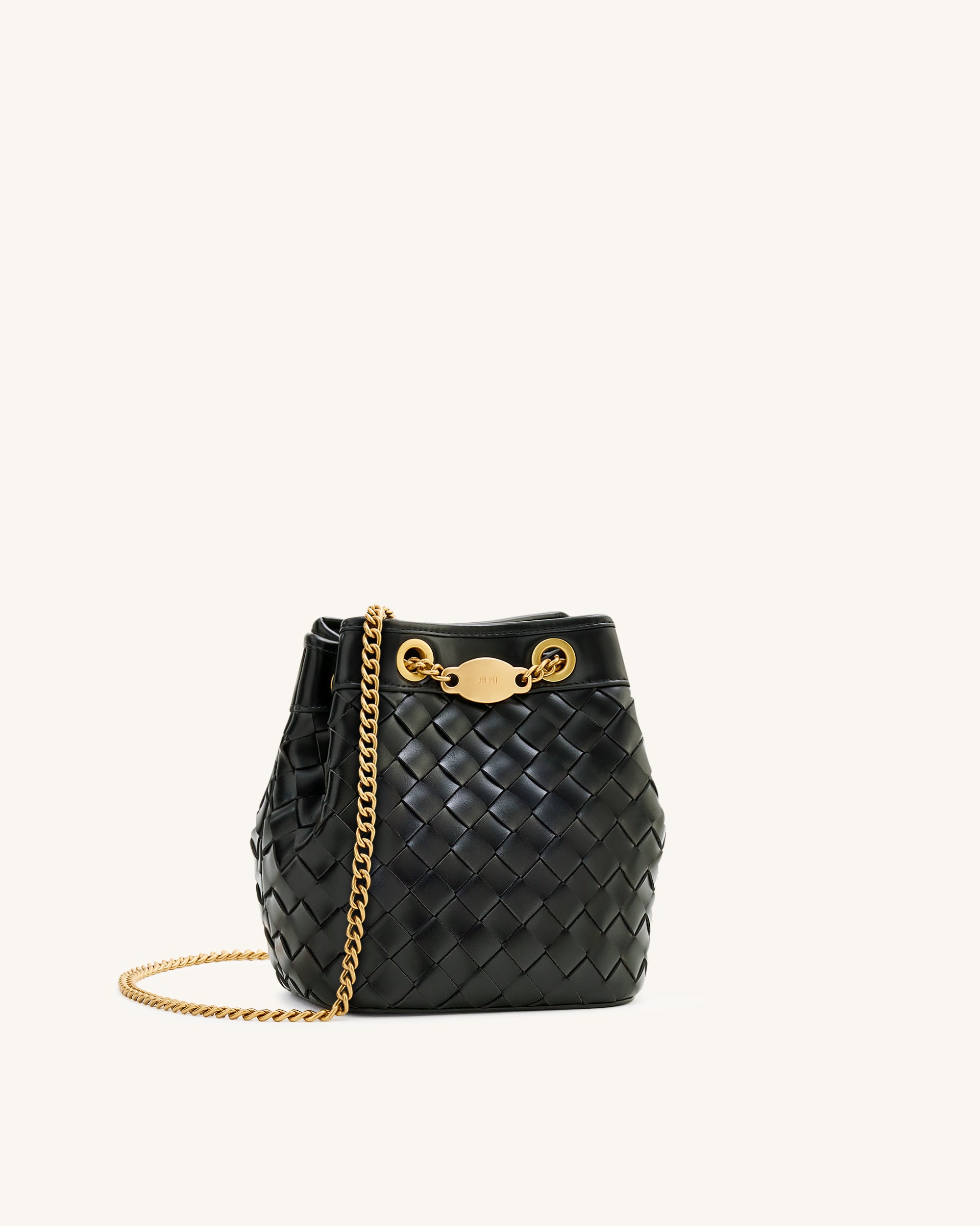 Yara Hand-Woven Bucket Bag - Taupe