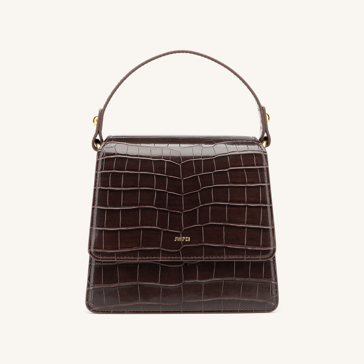 FAE Top Handle Crossbody - Nutella Croc