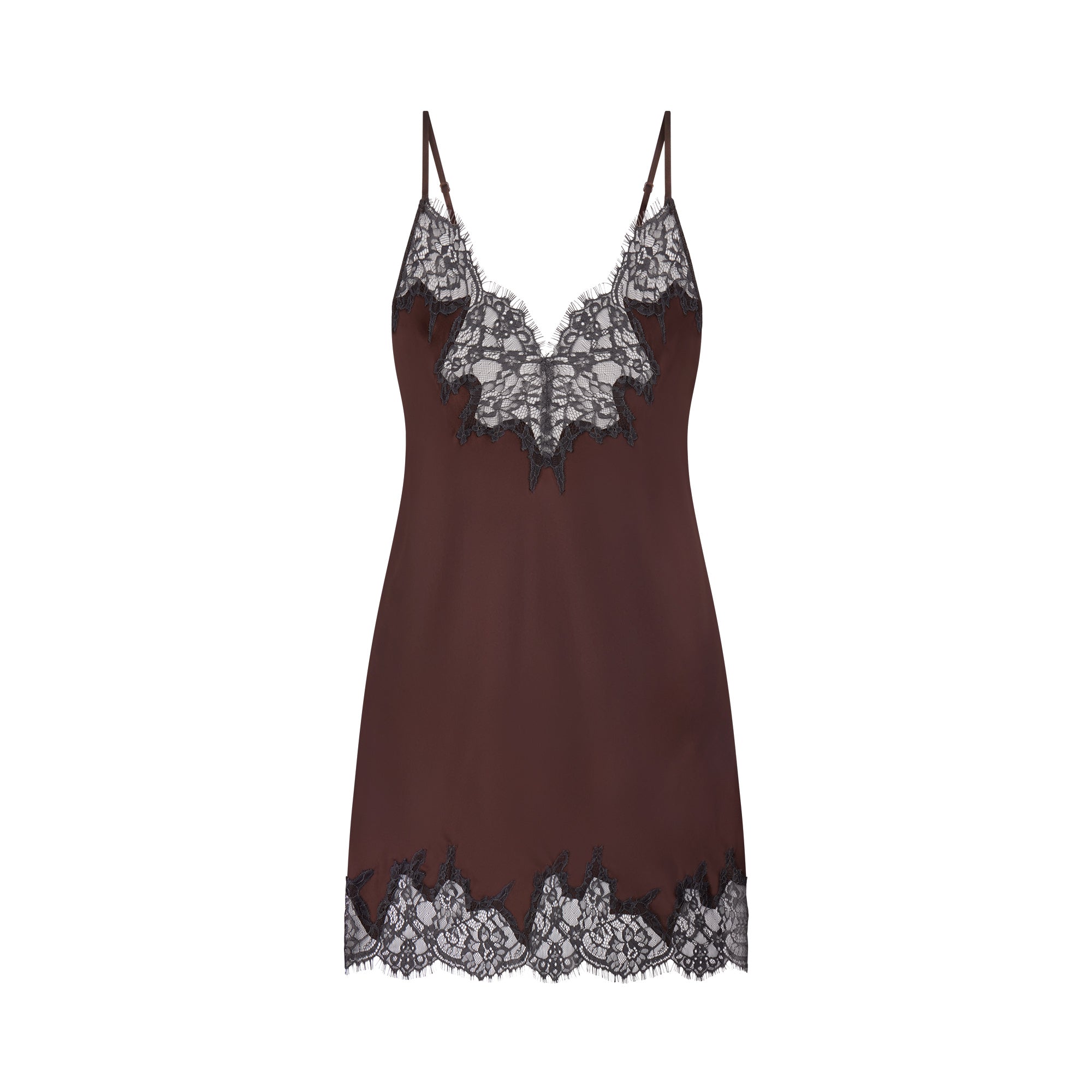 Silk Lace Mini Slip Dress