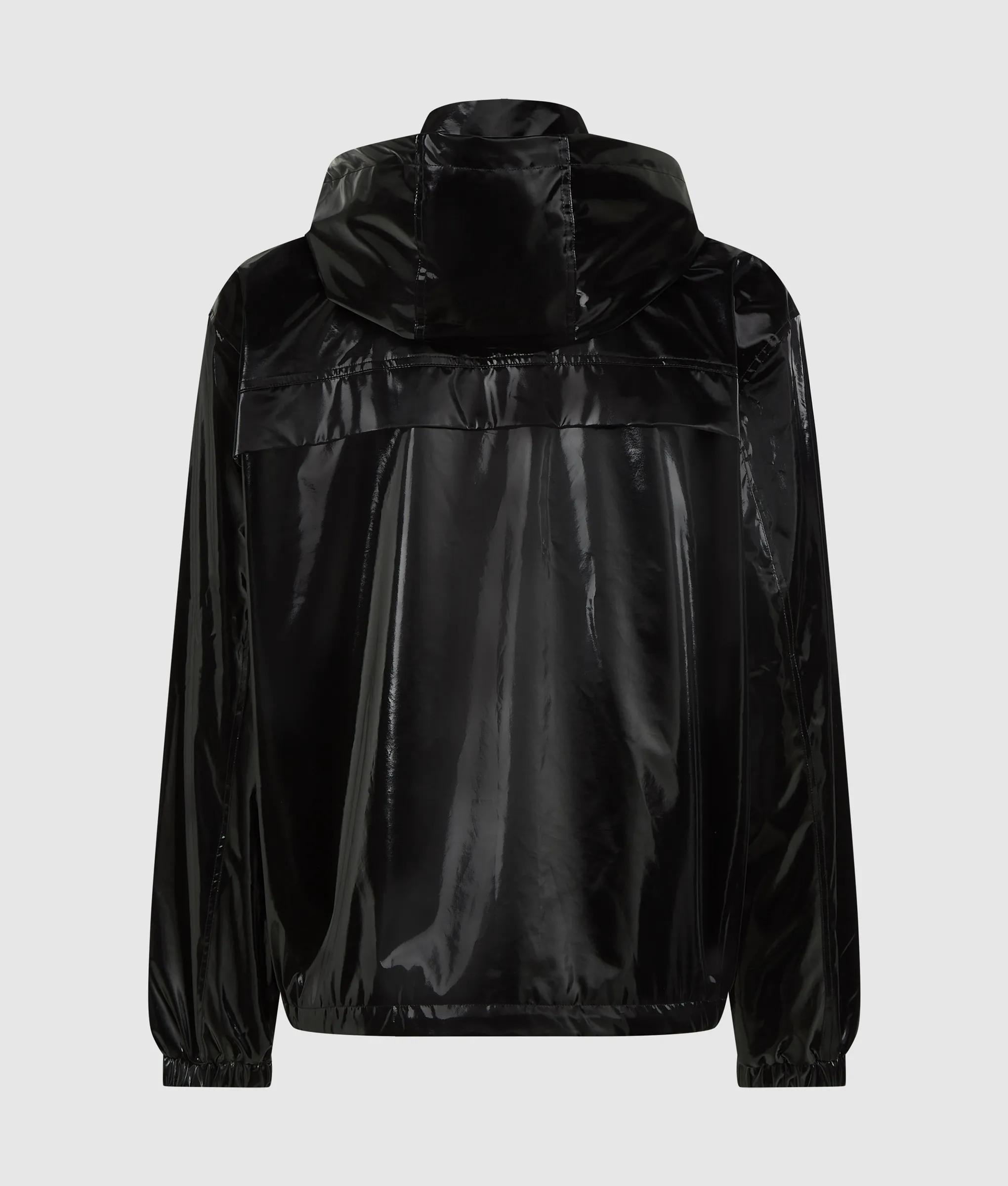 Shiny hooded bomber jacket