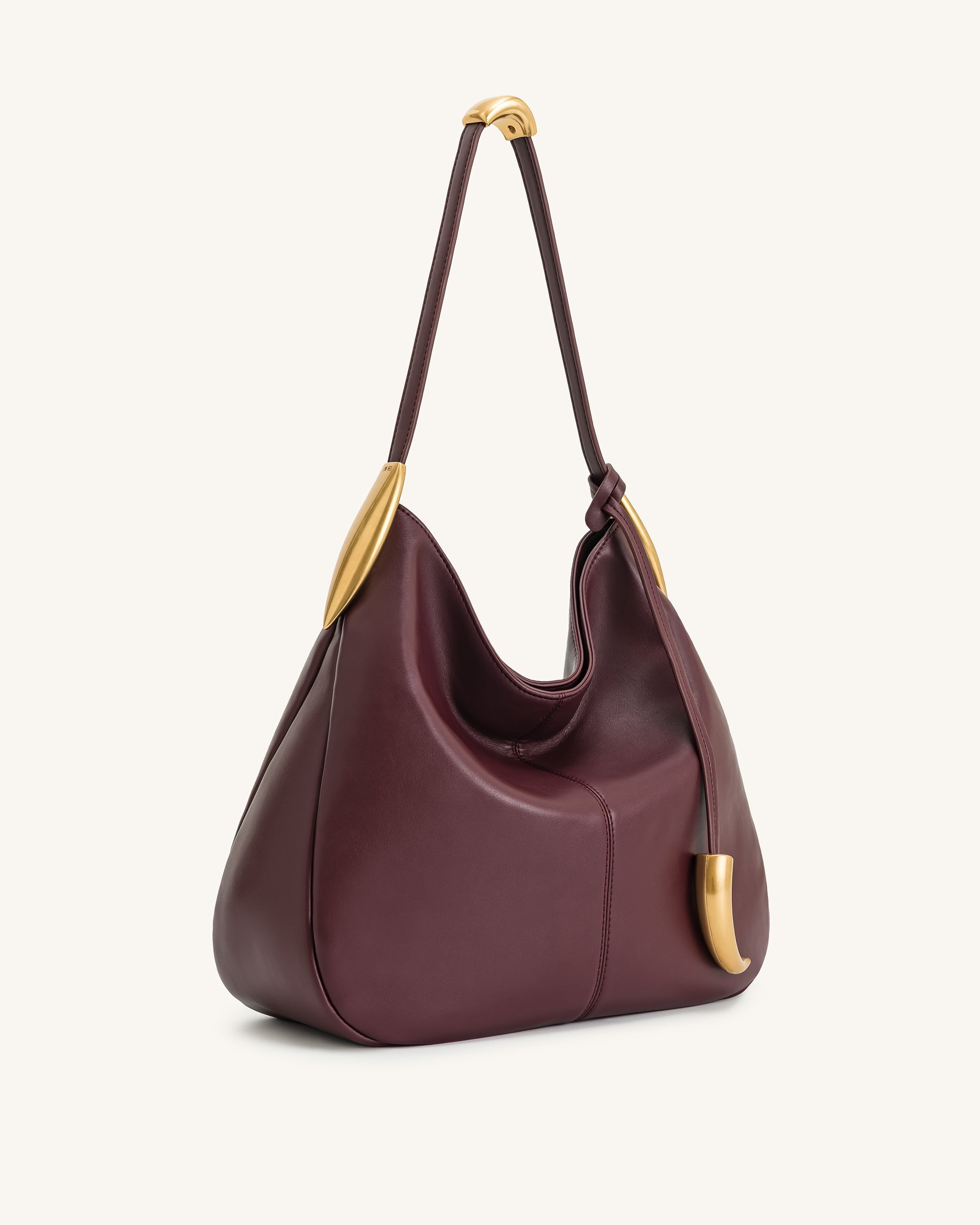 Nina Metal Charm Hobo Bag - Black