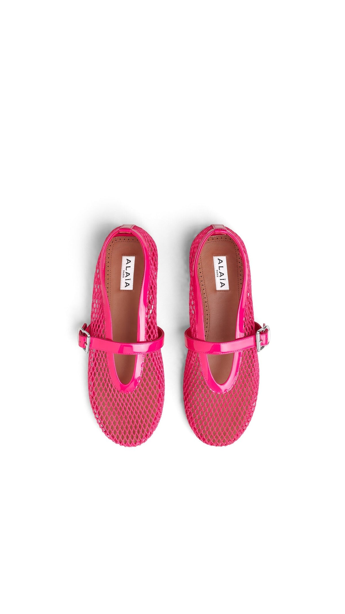 Alaïa Fuschia BALLET FLATS IN FISHNET
