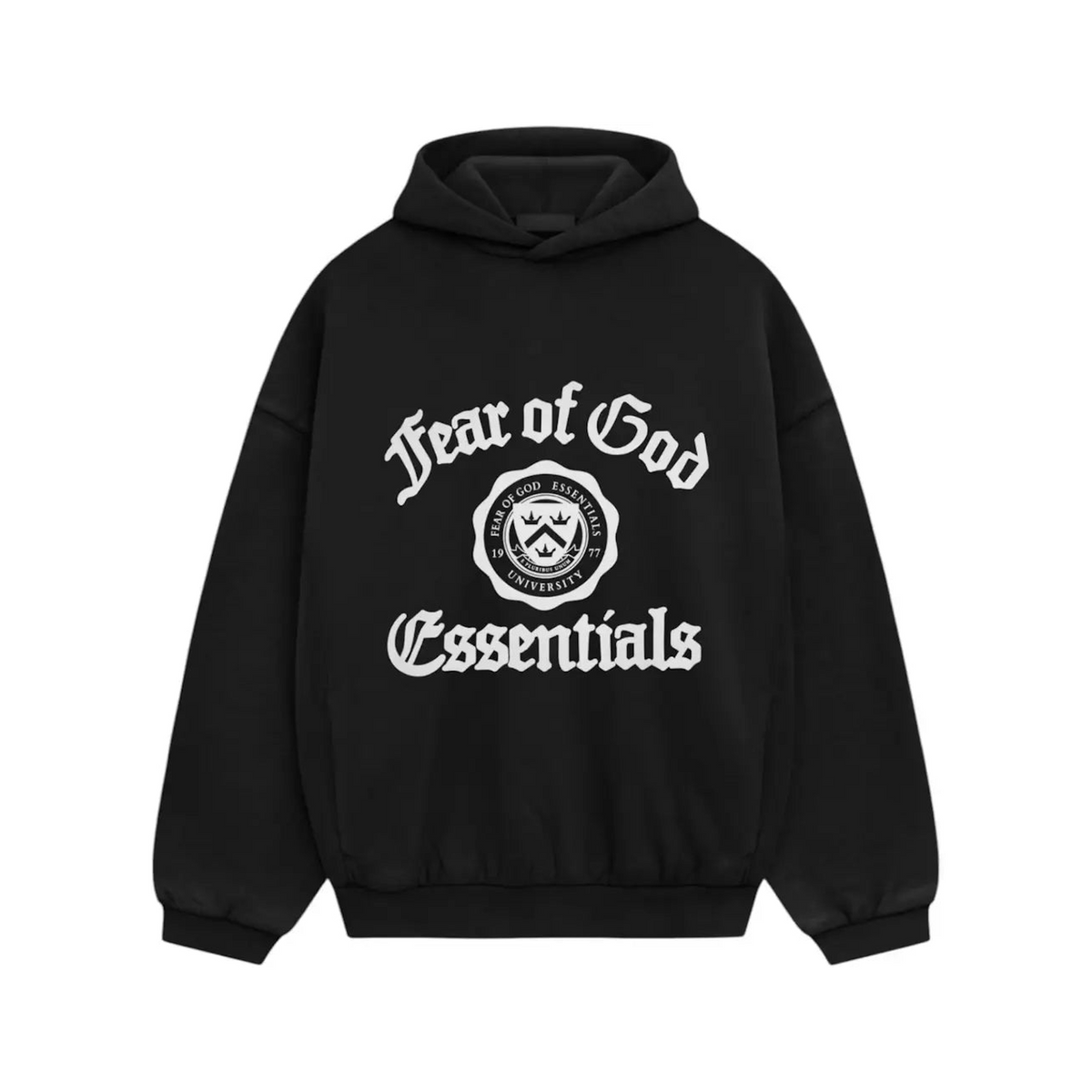 Fear of God Essentials Heavy Fleece Vintage Shrunken HoodieBlack