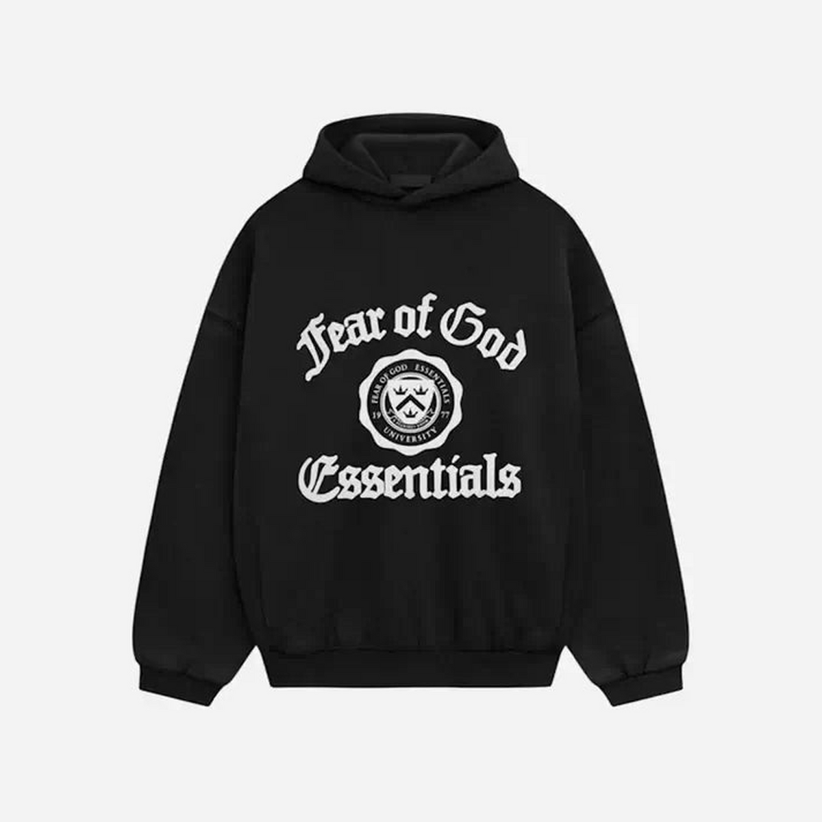 Fear of God Essentials Heavy Fleece Vintage Shrunken HoodieBlack
