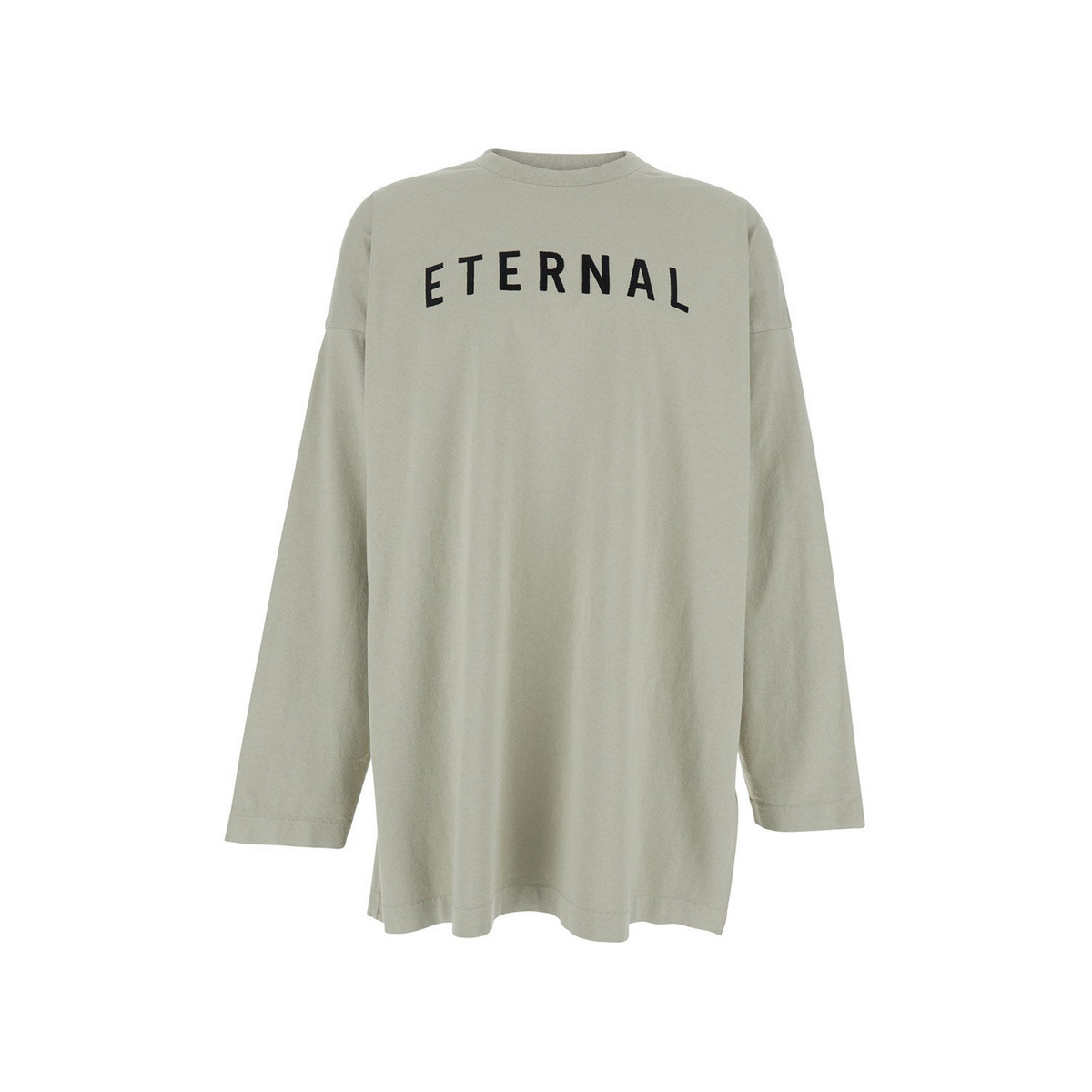 Fear of god Grey T-shirt with Eternal Print on the Front and Logo Patch on the Back in Cotton Man