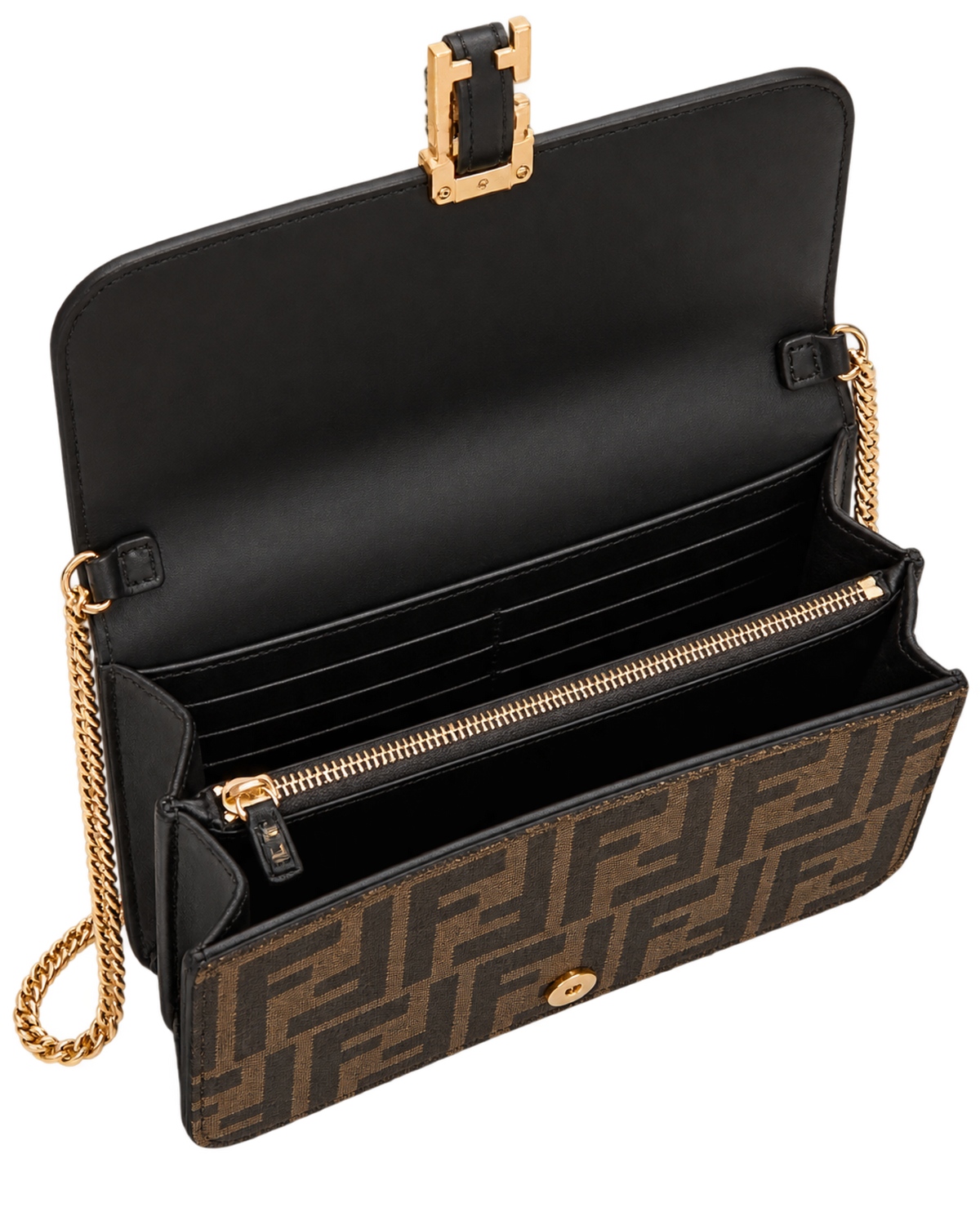 Fendi Fendigraphy jacquard chain wallet