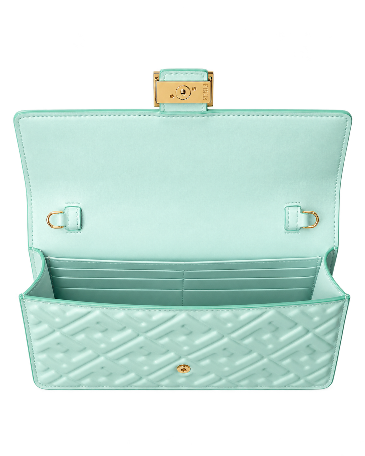 Fendi Light green nappa leather wallet with FF motif