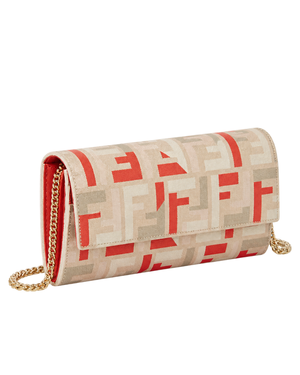 Fendi roma chained continental wallet - beige
