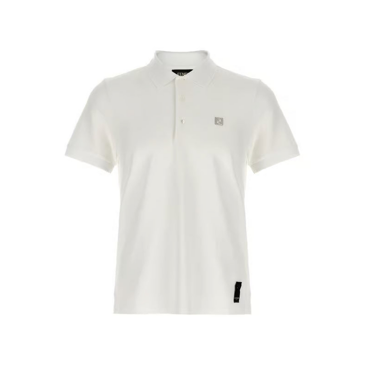 Fendi White Pique Polo Shirt