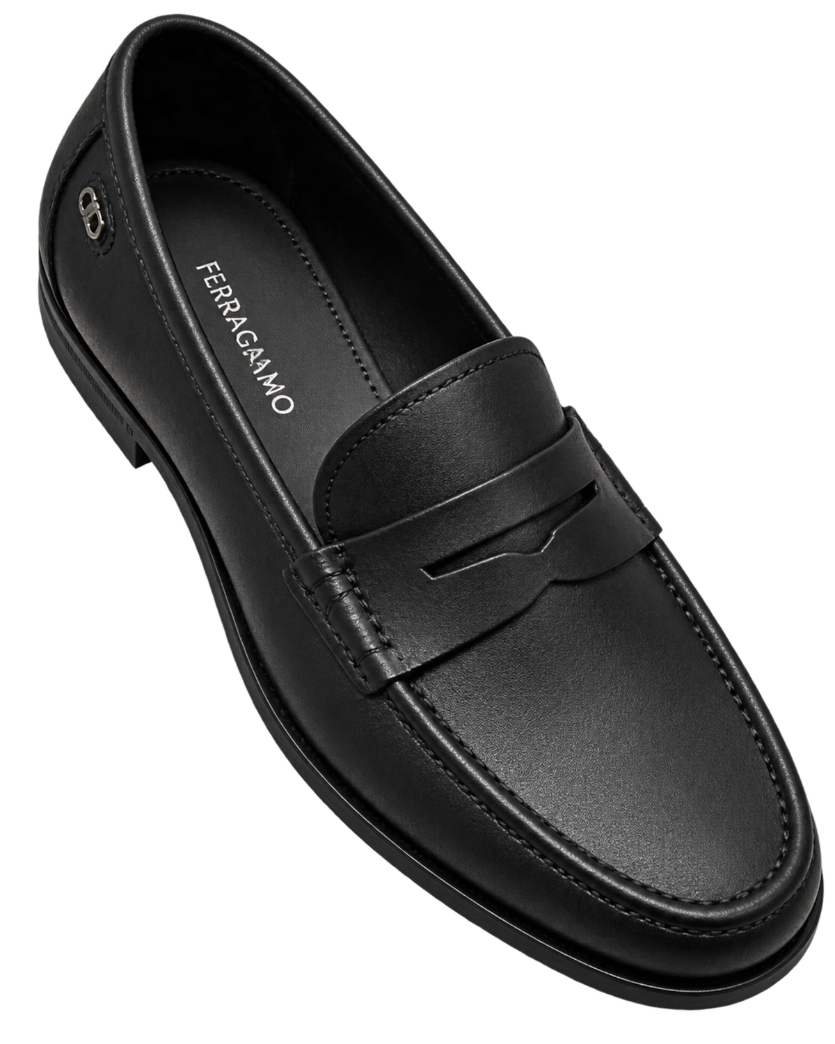 Ferragamo Athen Gancini Leather Penny Loafers