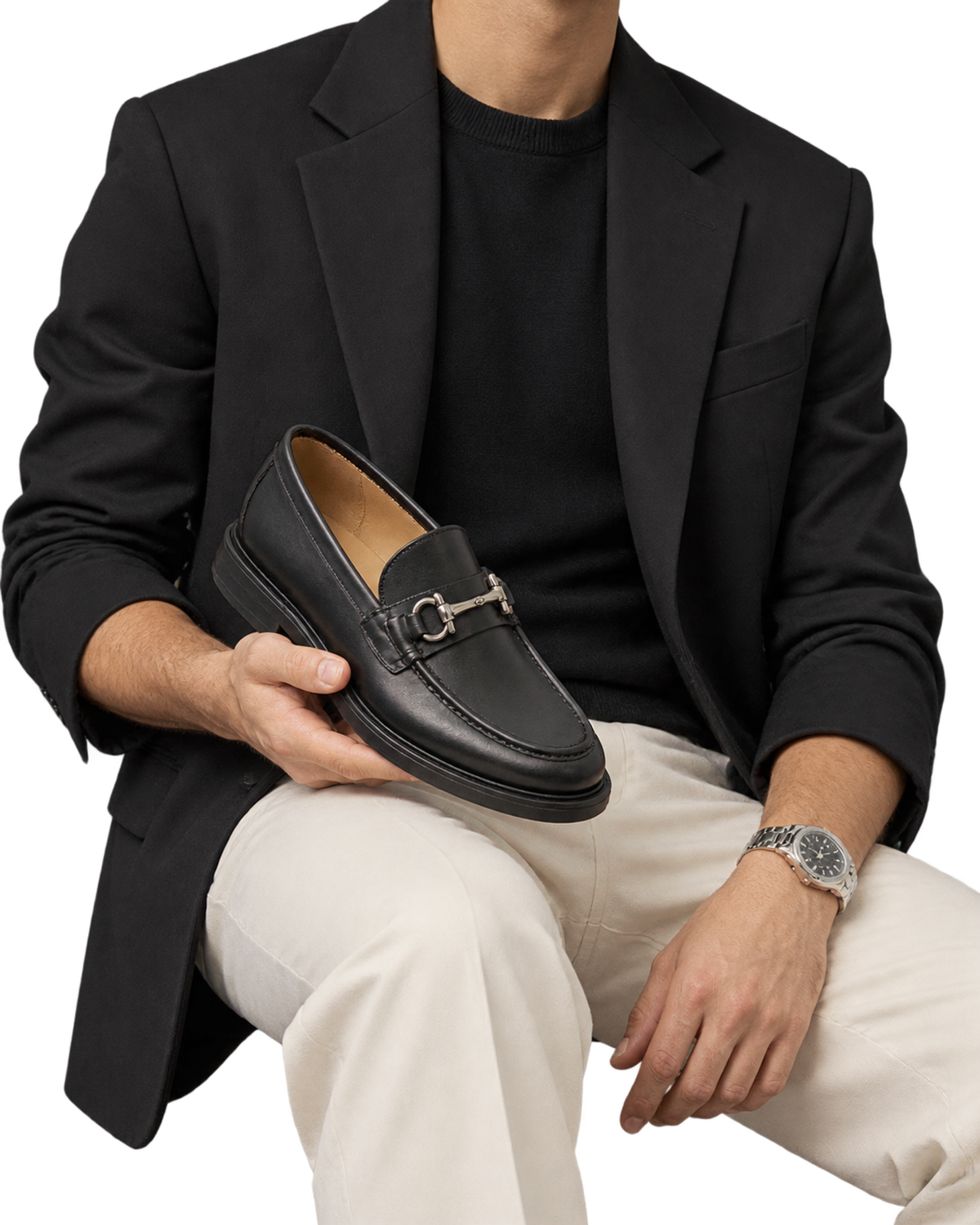 Ferragamo black leather loafers