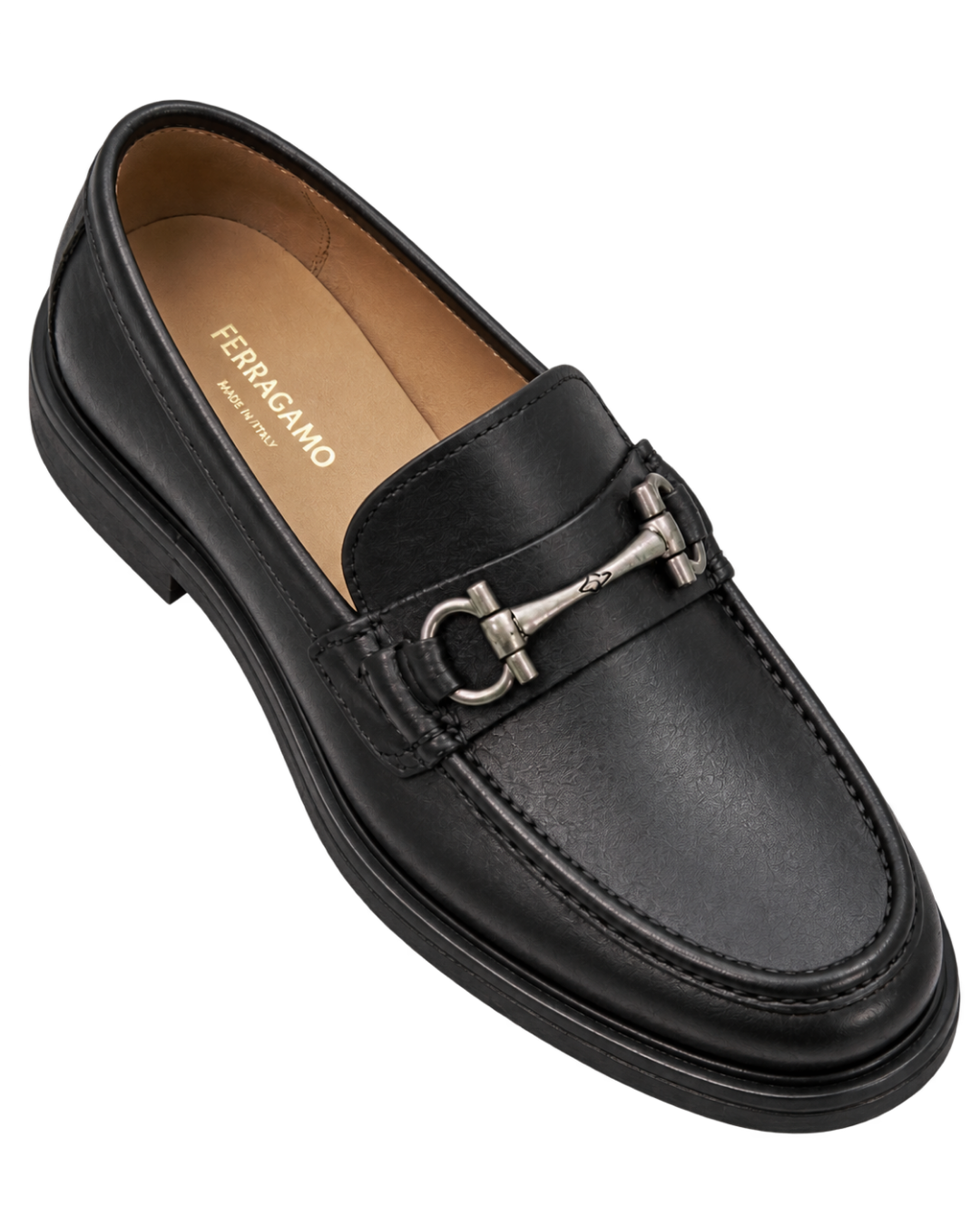Ferragamo black leather loafers