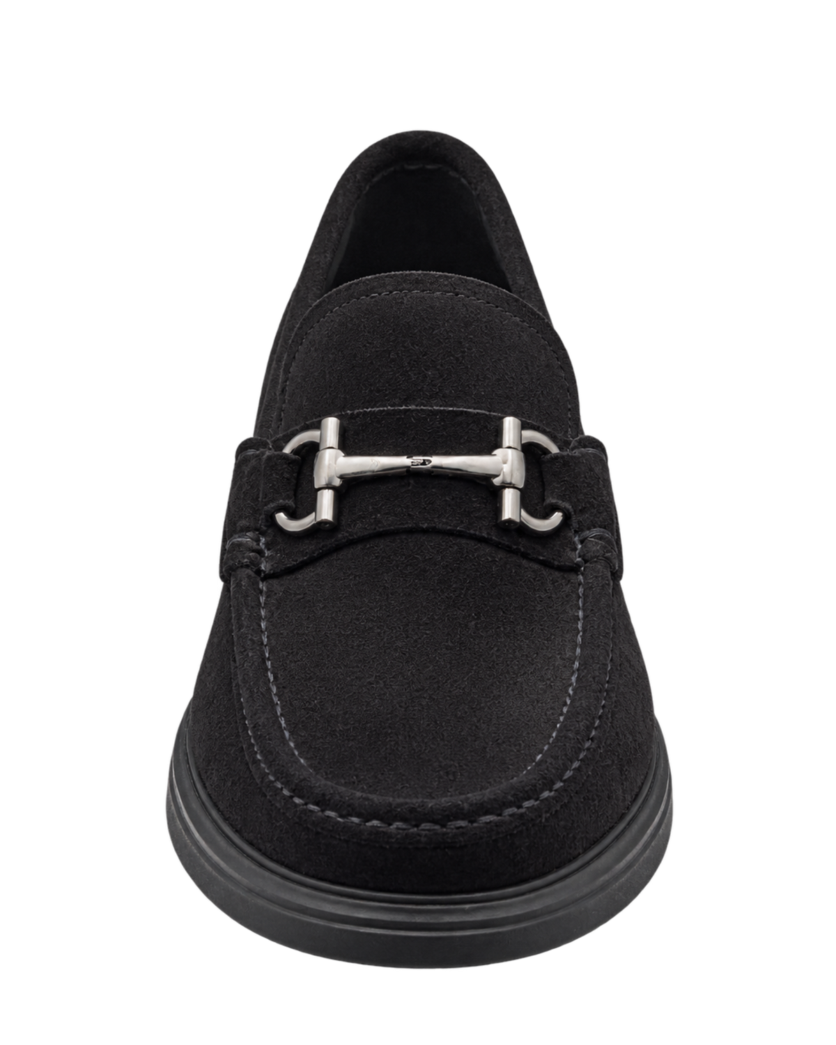 Ferragamo black suede slip-on loafers