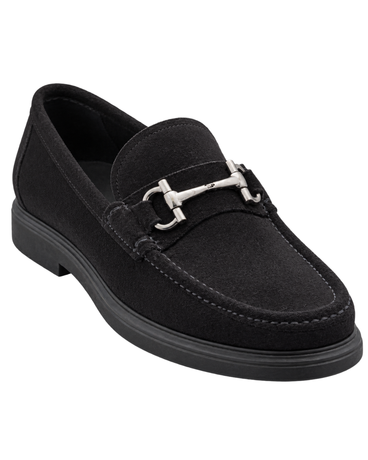 Ferragamo black suede slip-on loafers