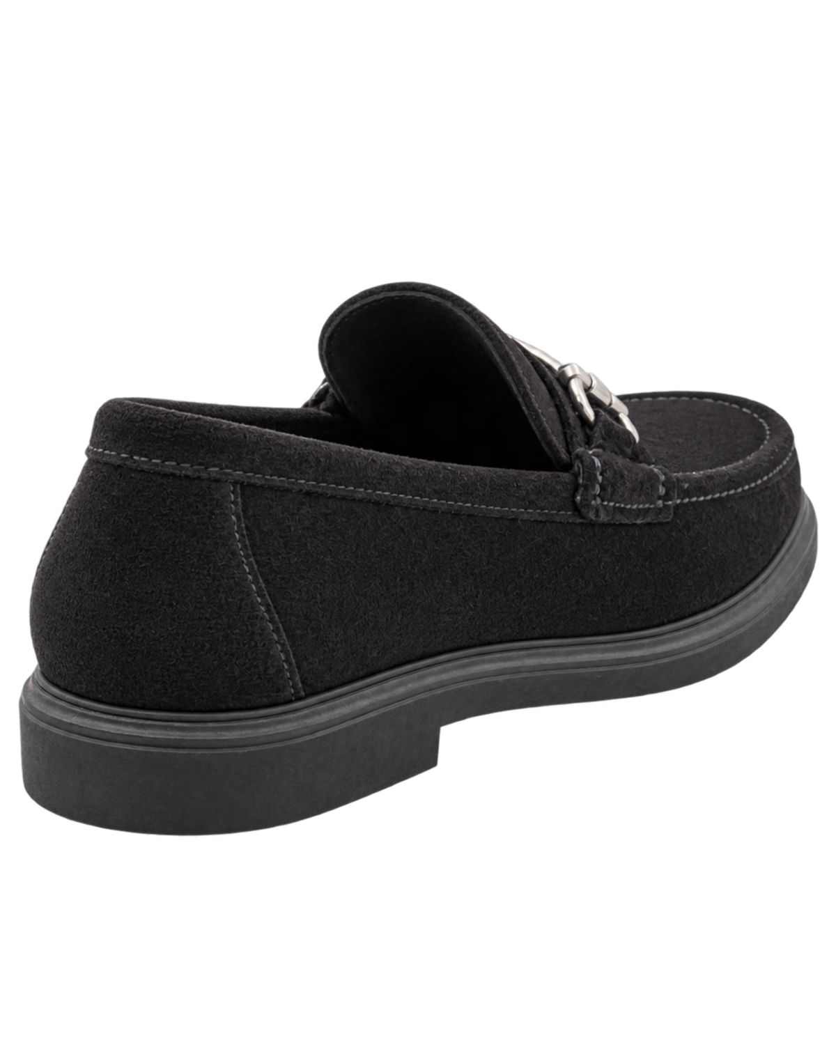 Ferragamo black suede slip-on loafers