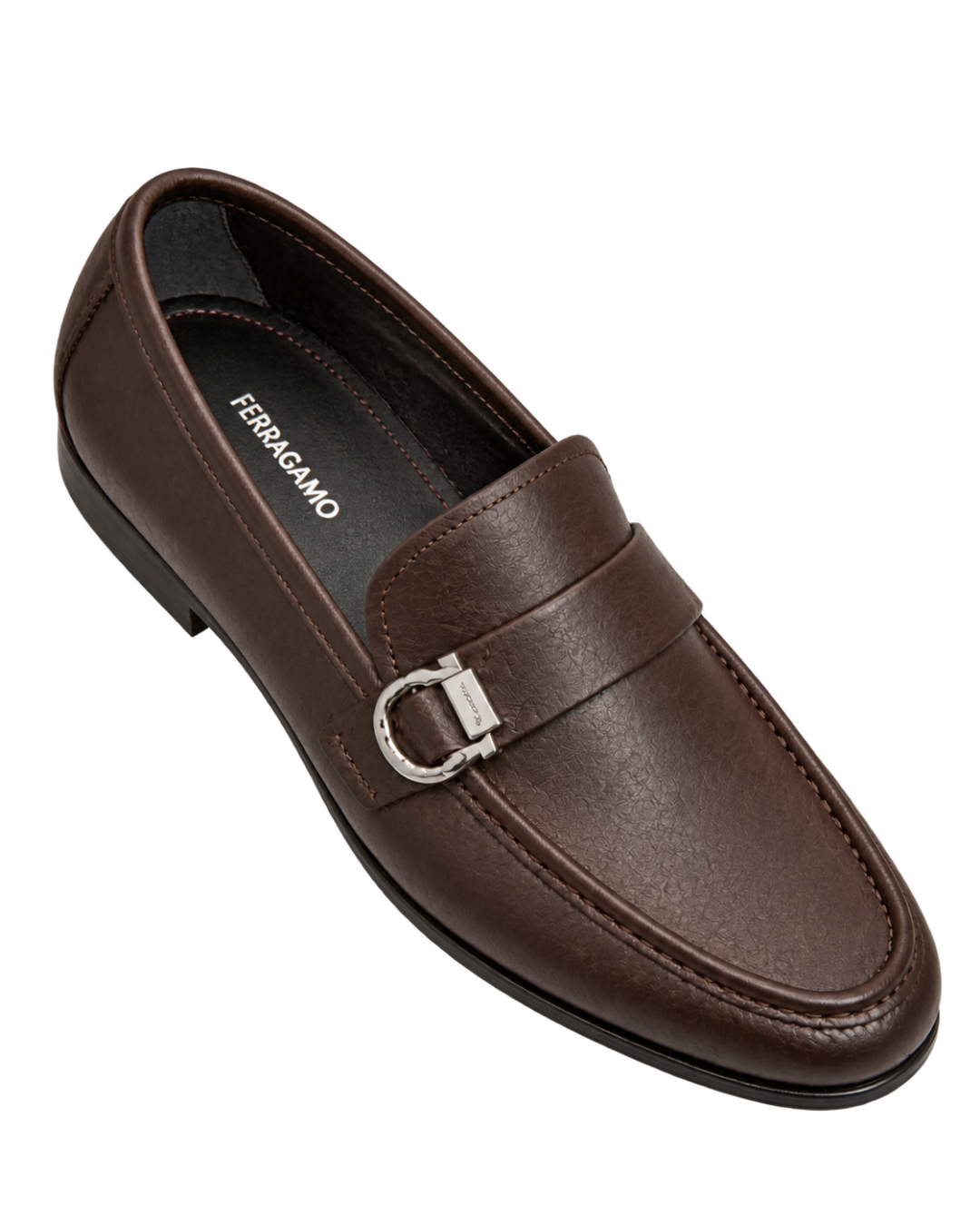 Ferragamo brown leather formal loafers