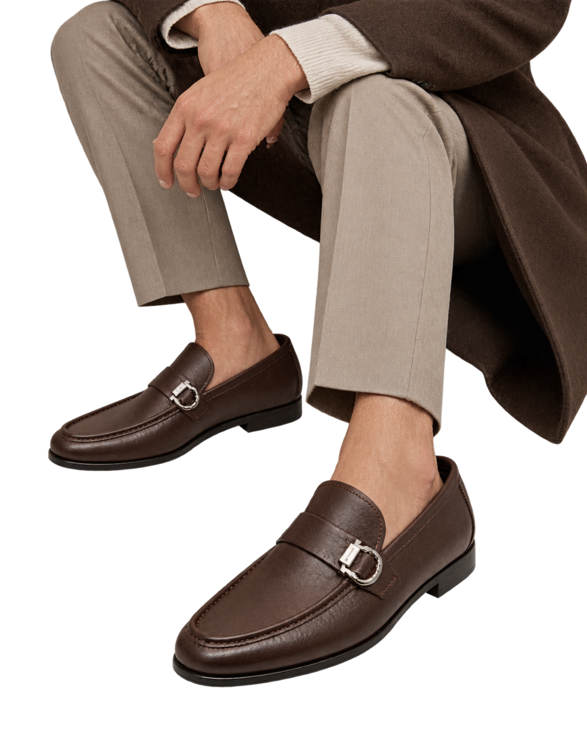 Ferragamo brown leather formal loafers