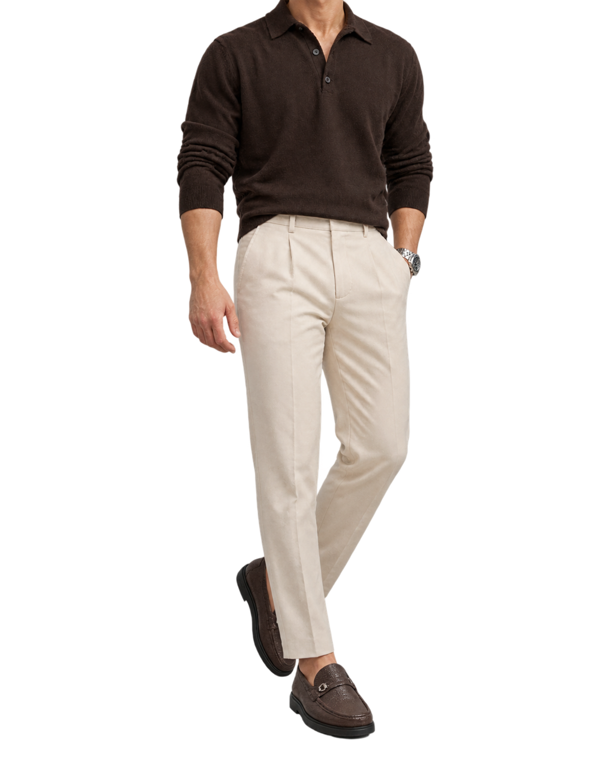 Ferragamo brown leather slip-on loafers