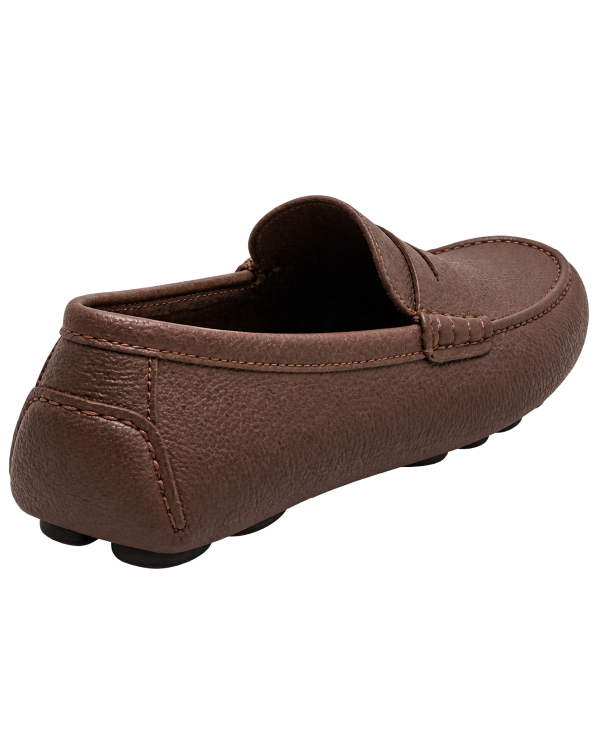 Ferragamo brown pebbled leather penny loafers