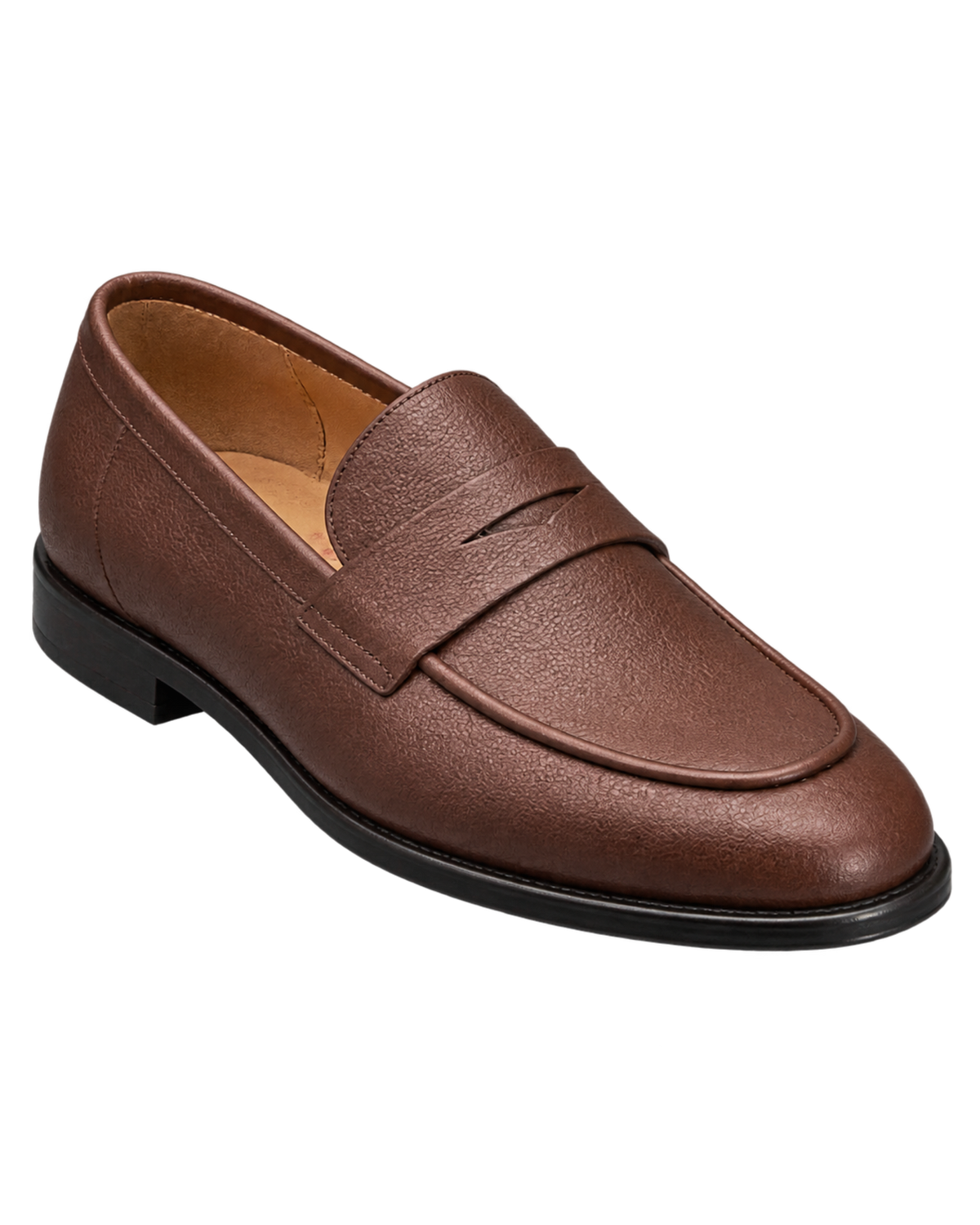 Ferragamo brown textured leather penny loafers