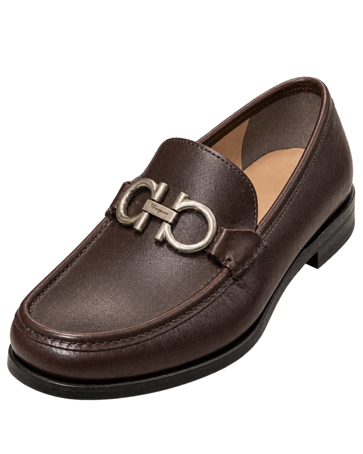 Ferragamo dark brown leather loafer