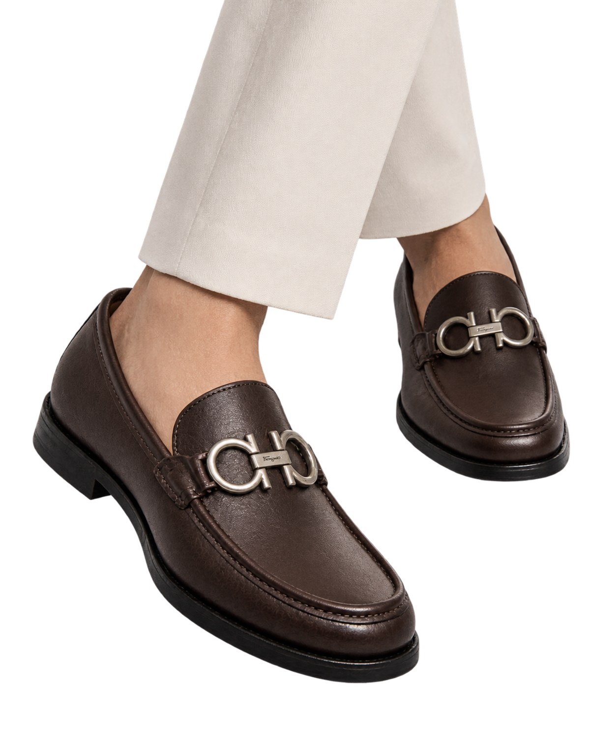 Ferragamo dark brown leather loafer