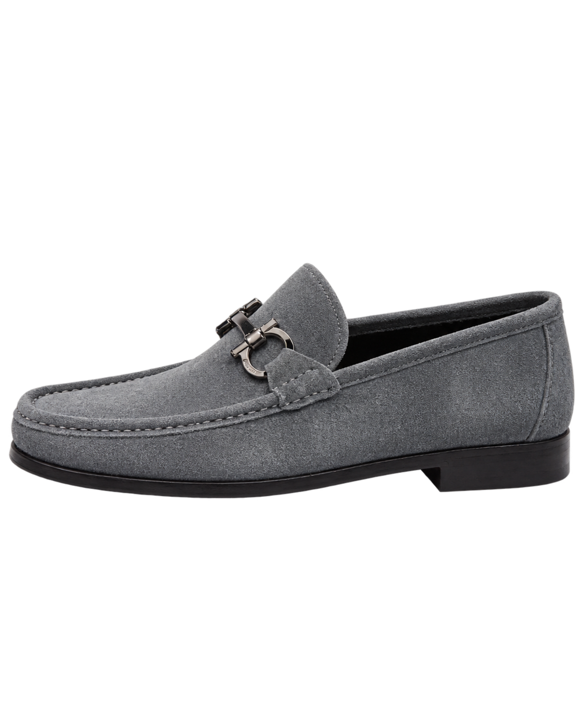 Ferragamo Gancini-Buckle Suede Loafer