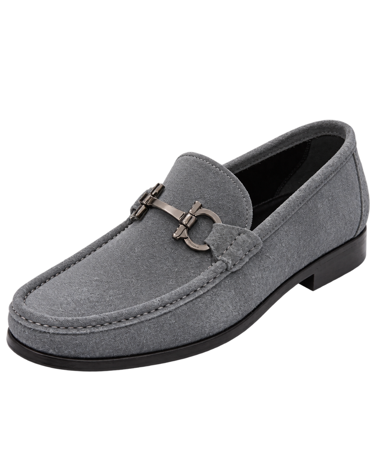 Ferragamo Gancini-Buckle Suede Loafer