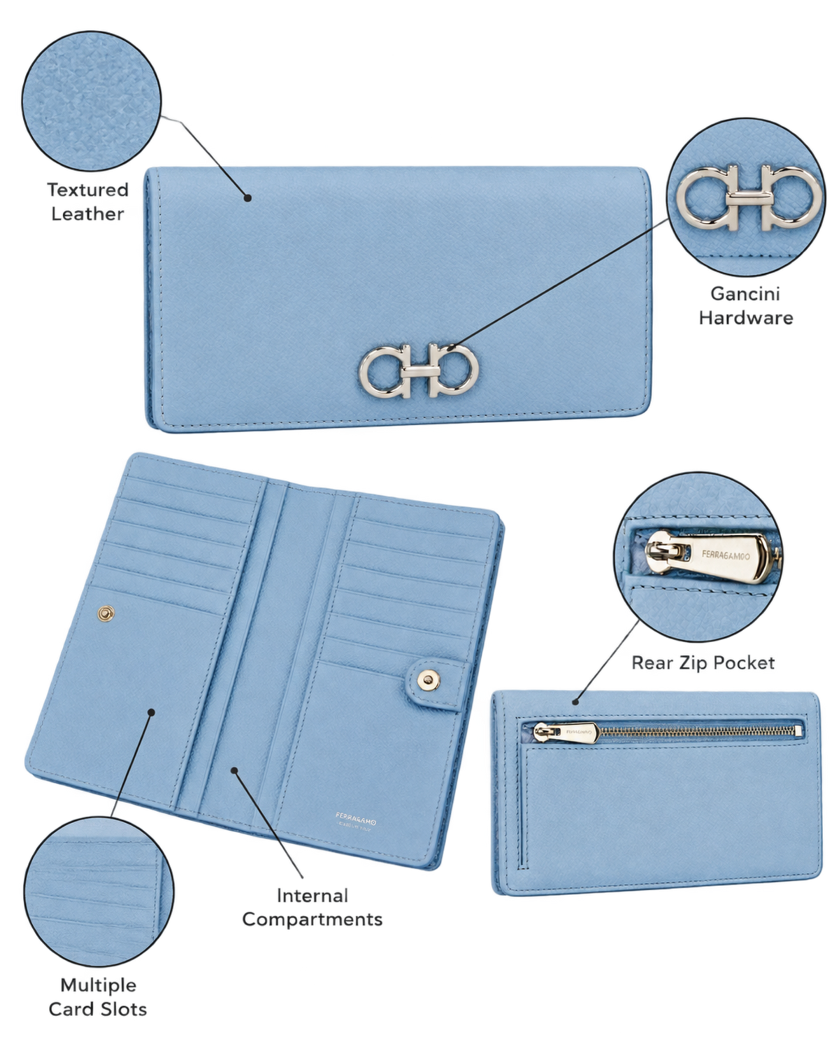 Ferragamo Gancini continental wallet