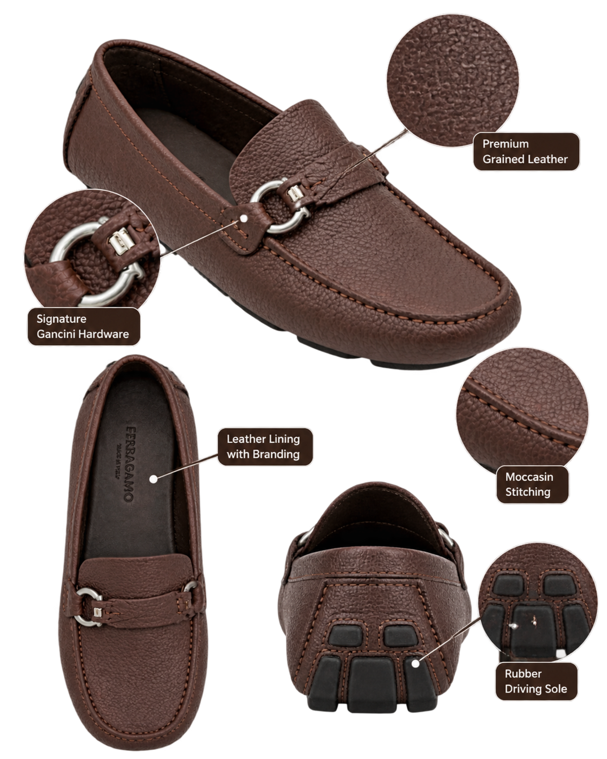 Ferragamo Gancini driving loafers