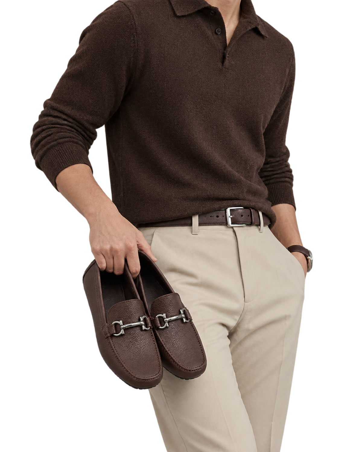 Ferragamo Gancini Ornament Driver Moccasins