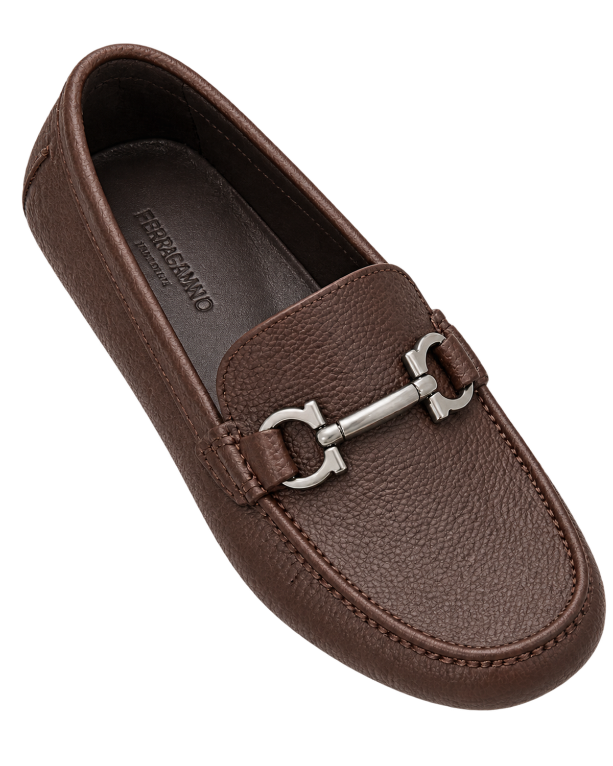 Ferragamo Gancini Ornament Driver Moccasins