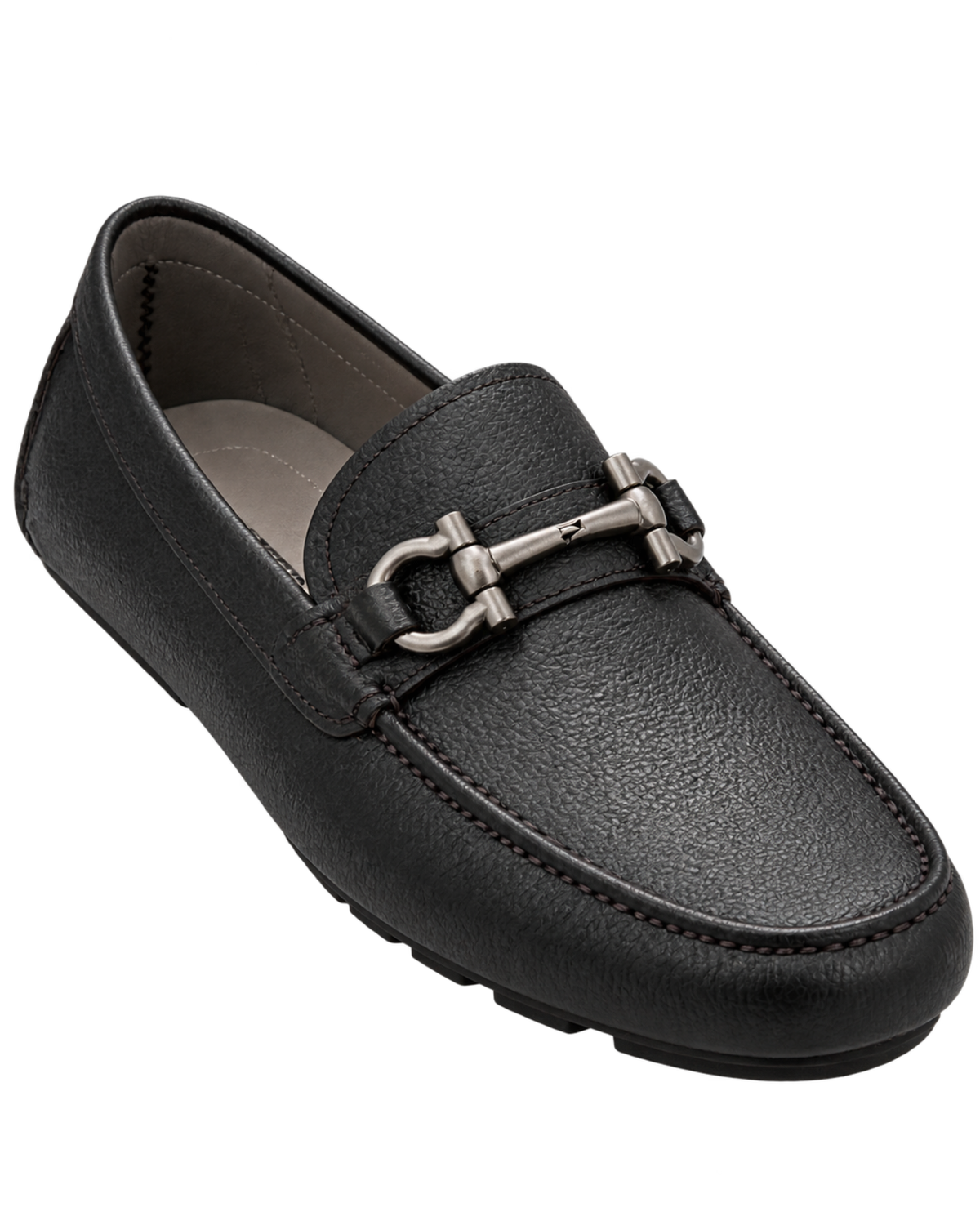 Ferragamo Gancini pebbled-leather driving loafers