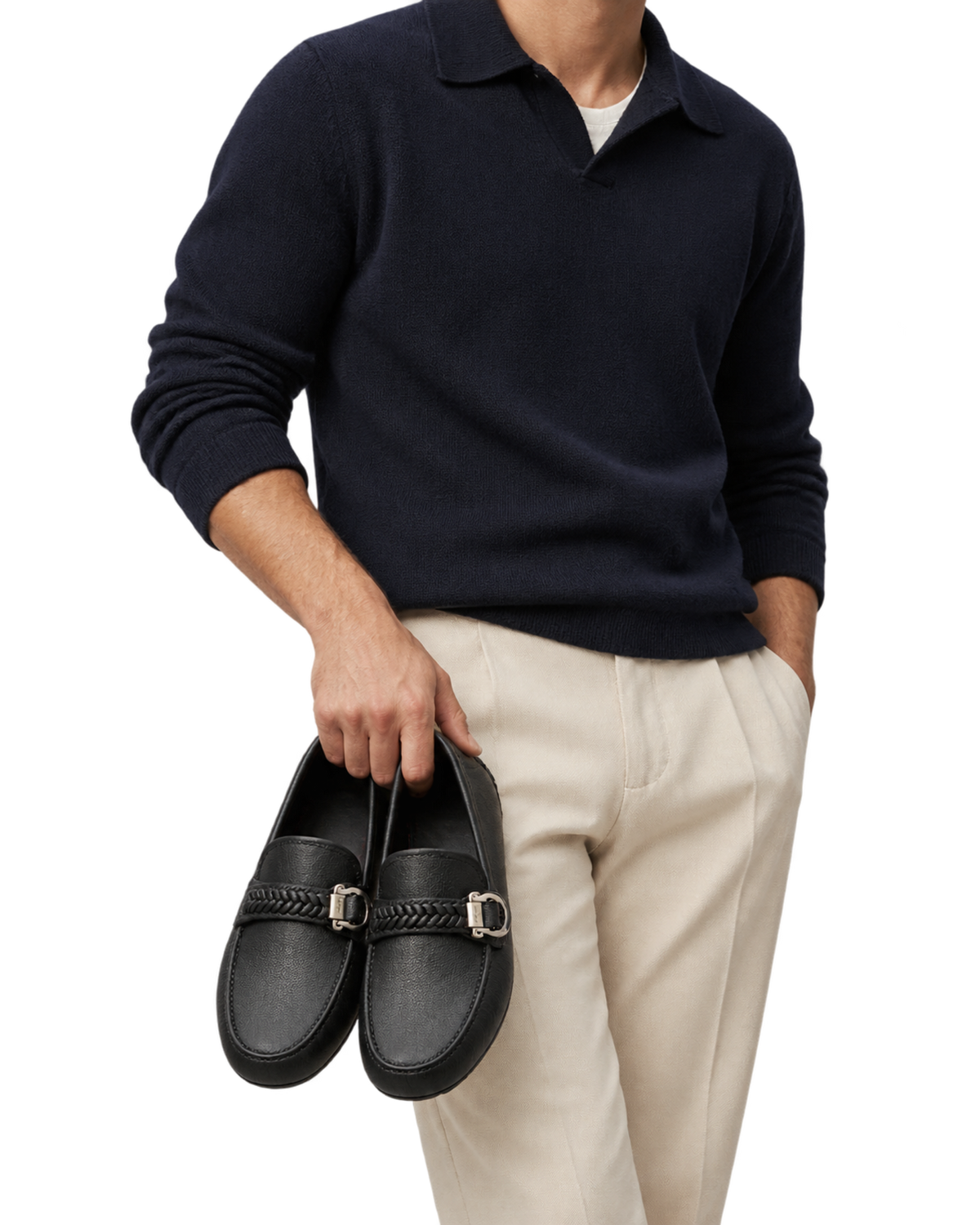 Ferragamo Moccasins with Braid Gancini Ornament